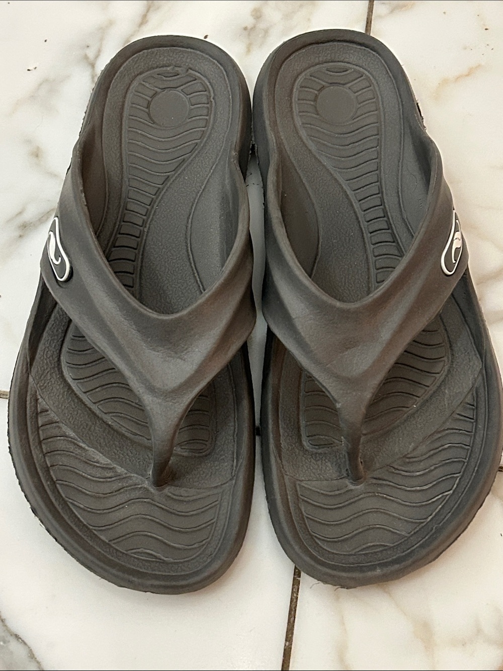 Grey Foam Flip Flops - Casual Pool & Beach Sandals